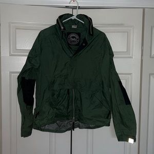 Vintage Land Rover Lightweight jacket with packable hood green